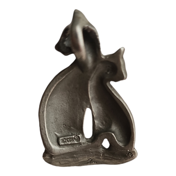 Vintage Pewter Cat Necklace Pendant - Picture 3 of 6